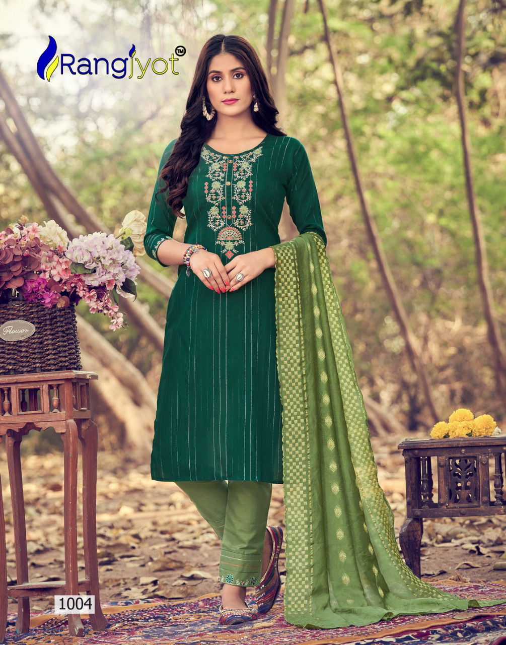 Rangjyot Sakshi New Exclusive Wear Kurti Pant With Dupatta Collection